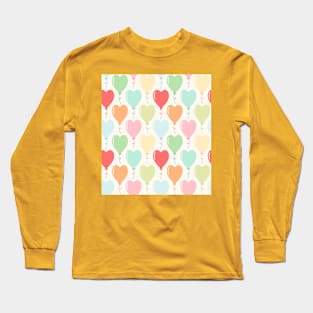 Bows Hearts Seamless Pattern Long Sleeve T-Shirt